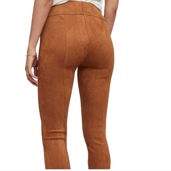 Anthropologie Faux Suede brown Green Pull On Ankle Legging Inseam Ankle Zip-30 - Picture 10 of 10